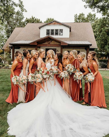 orange wedding dress